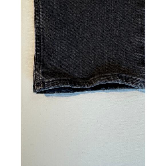 Agolde Riley 29 Black Jeans Button Fly High Waist Slim Straight Crop Denim - Picture 12 of 13